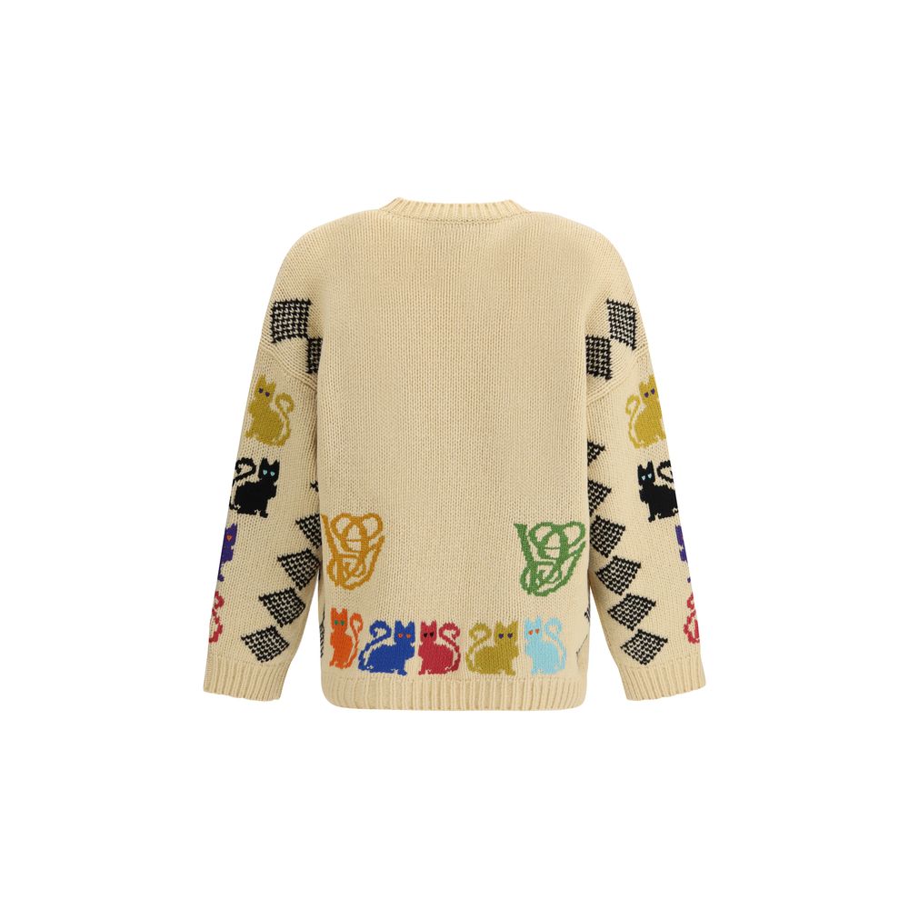Valentino Multicolor Fleece Wool Cardigan Valentino