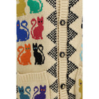 Valentino Multicolor Fleece Wool Cardigan Valentino