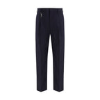 Prada Blue Cotton Casual Pants Prada