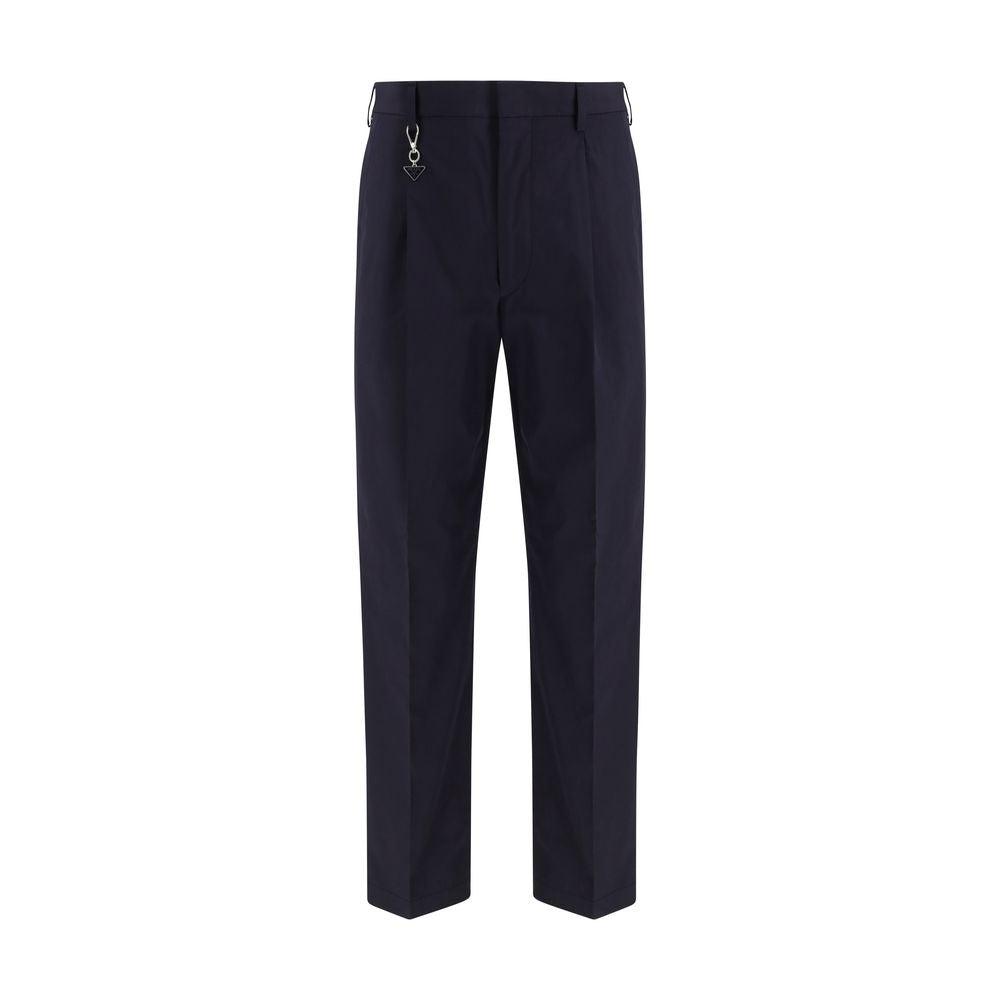 Prada Blue Cotton Casual Pants Prada
