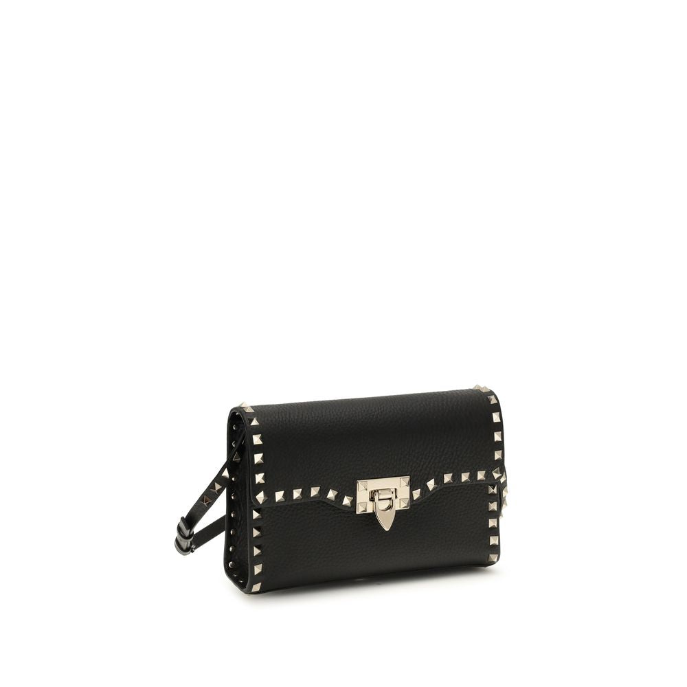 Valentino Garavani Black Calf Leather Bos Taurus Shoulder Bag Valentino Garavani
