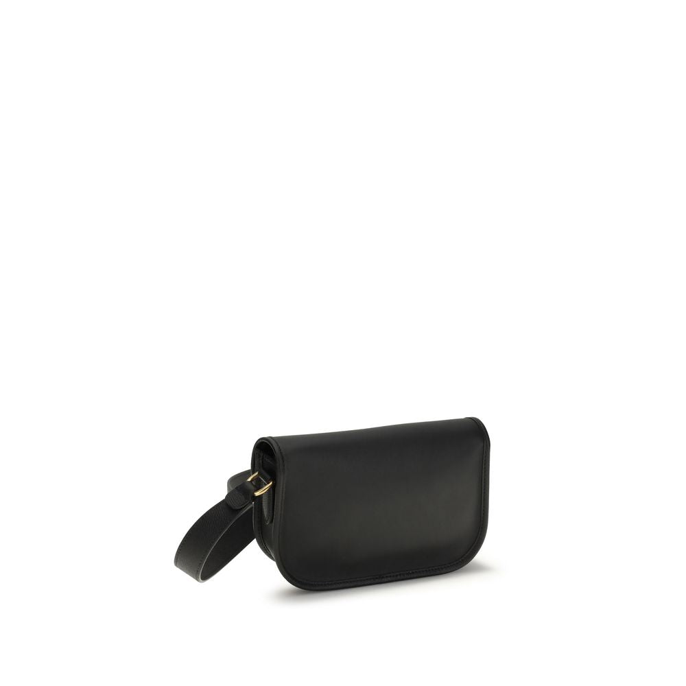 Valentino Garavani Black Calf Leather Bos Taurus Shoulder Bag Valentino Garavani