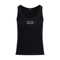 Versace Black Cotton Tank Tops Versace