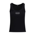 Versace Black Cotton Tank Tops Versace
