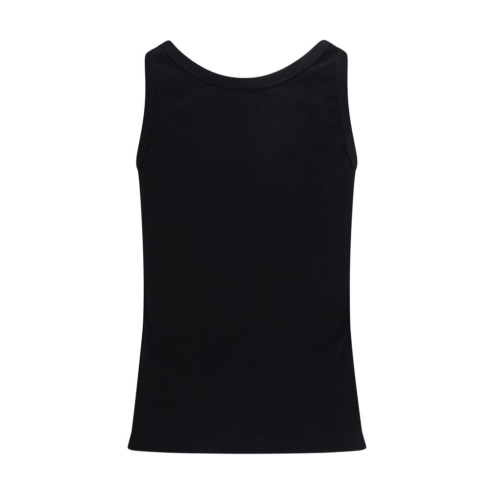 Versace Black Cotton Tank Tops Versace