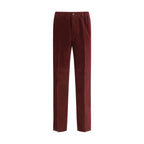 Fendi Bordeaux Cotton Casual Pants Fendi