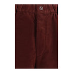 Fendi Bordeaux Cotton Casual Pants Fendi