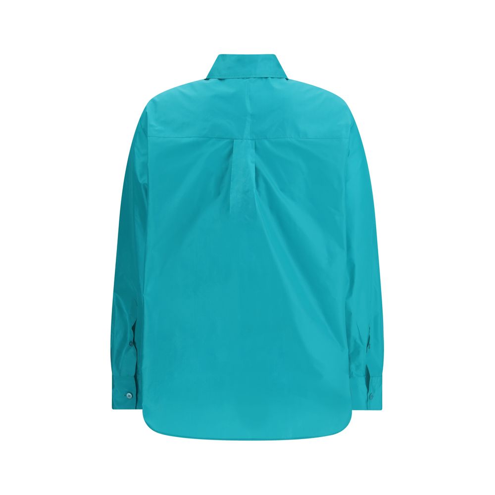 Fendi Blue Silk Dress Shirt Fendi