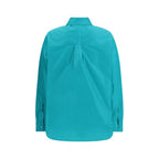 Fendi Blue Silk Dress Shirt Fendi