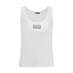 Versace White Cotton Tank Tops Versace