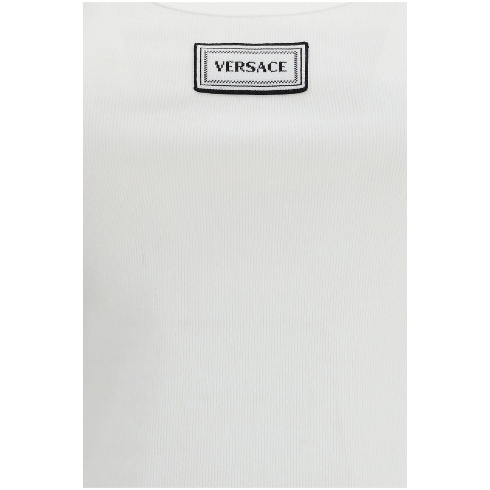 Versace White Cotton Tank Tops Versace