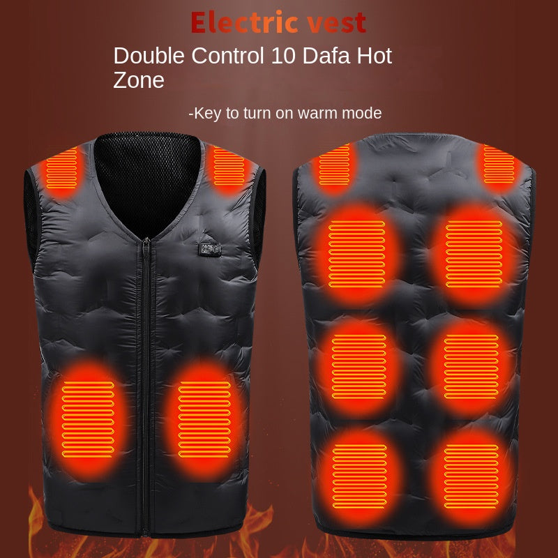 Down heating vest, USB intelligent constant temperature heating vest for men and women, warm jacket for winter charging and heating eprolo