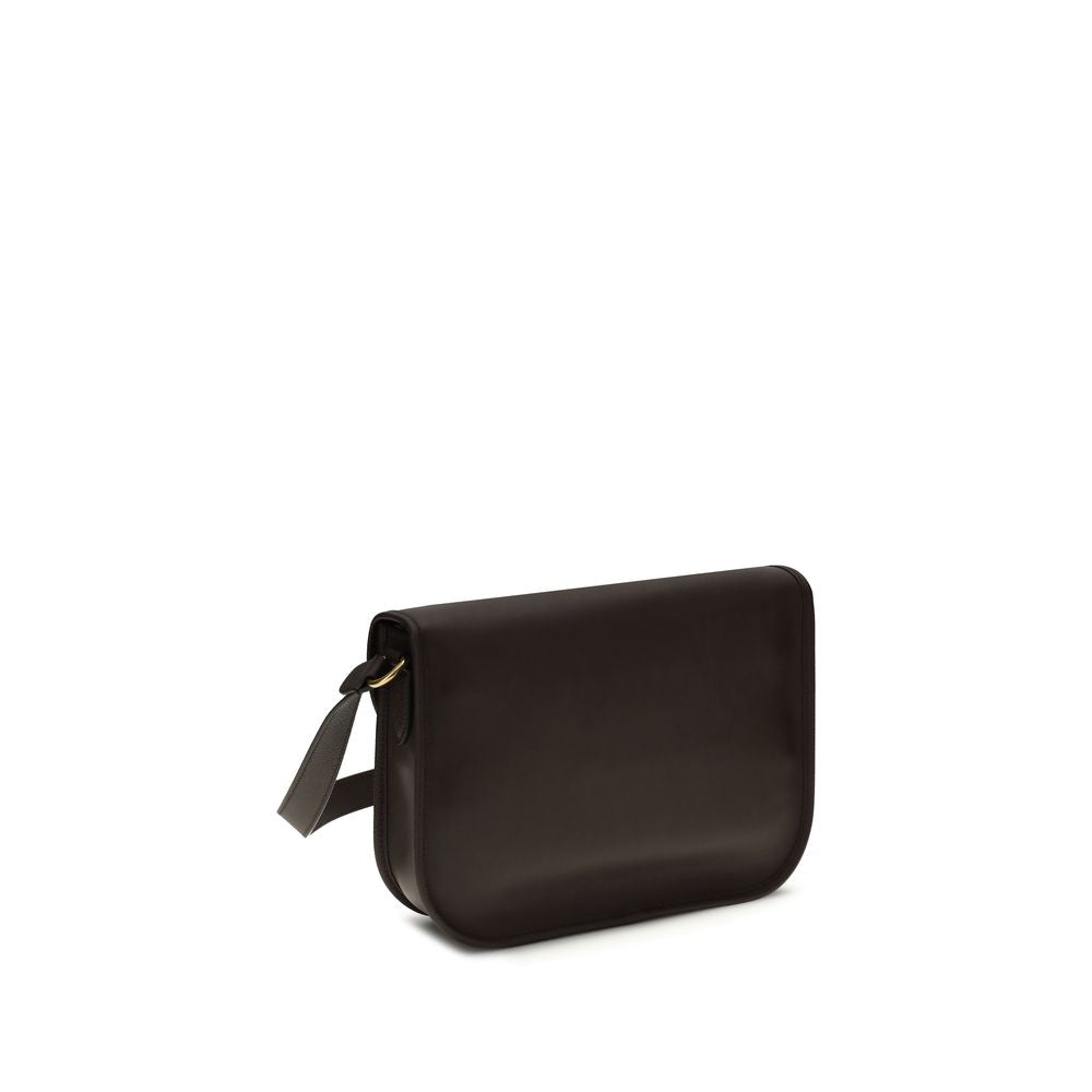 Valentino Garavani Brown Calf Leather Bos Taurus Shoulder Bag Valentino Garavani