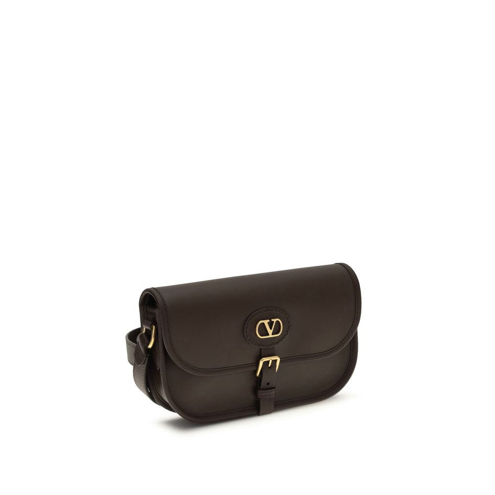 Valentino Garavani Brown Calf Leather Bos Taurus Shoulder Bag Valentino Garavani