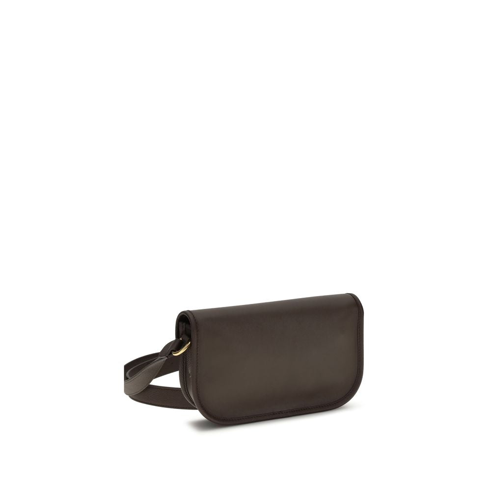 Valentino Garavani Brown Calf Leather Bos Taurus Shoulder Bag Valentino Garavani