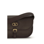 Valentino Garavani Brown Calf Leather Bos Taurus Shoulder Bag Valentino Garavani