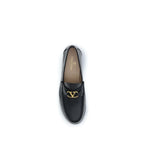 Valentino Garavani Black Calf Leather Bos Taurus Slip-On Loafers Valentino Garavani
