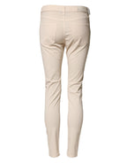 Jacob Cohen Beige Mid Waist Skinny Fit Denim Trouser Jeans Jacob Cohen