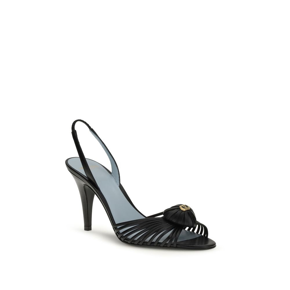 Valentino Garavani Black Goatskin Stiletto Heel Sandals Valentino Garavani