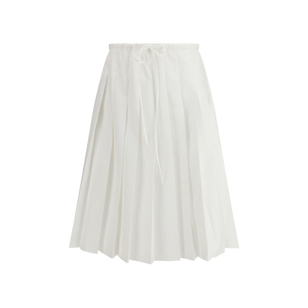 Prada White Cotton Long Skirt Prada