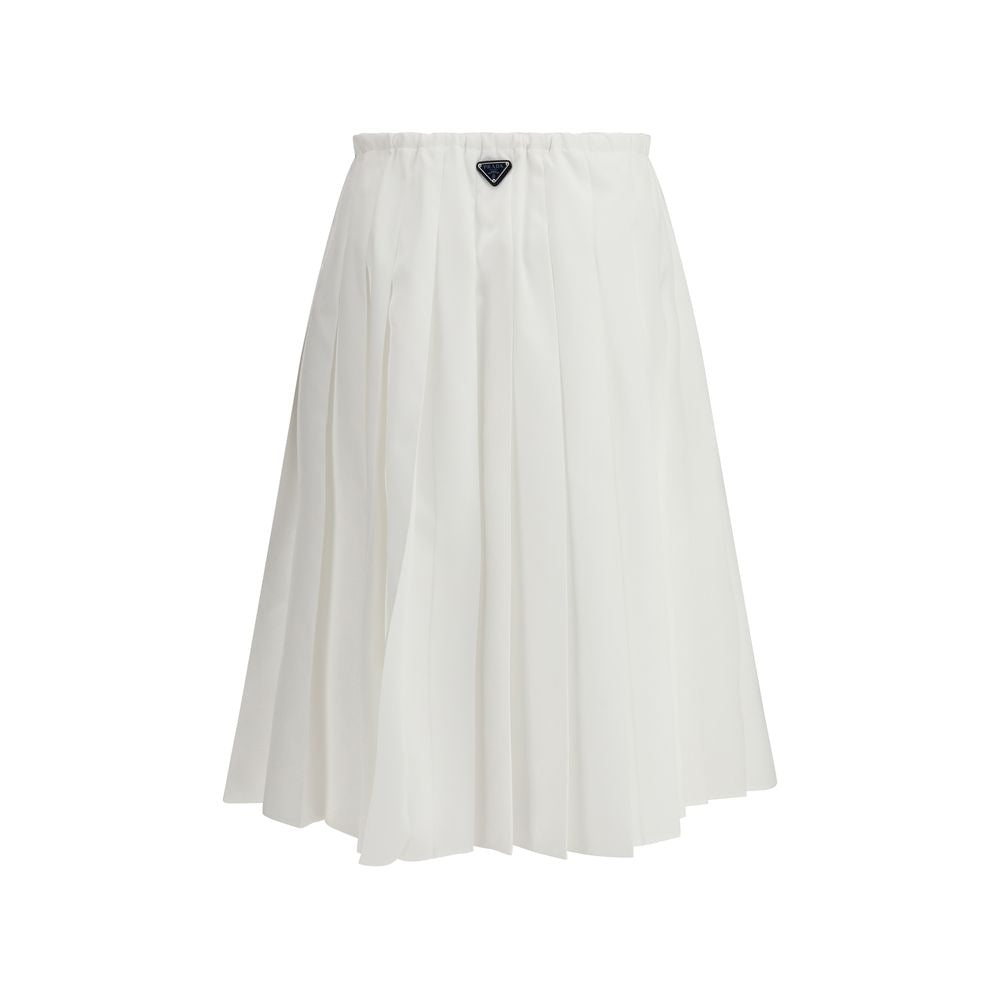Prada White Cotton Long Skirt Prada