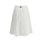 Prada White Cotton Long Skirt Prada