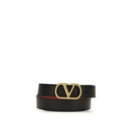 Valentino Garavani Black Calf Leather Bos Taurus Belt Valentino Garavani