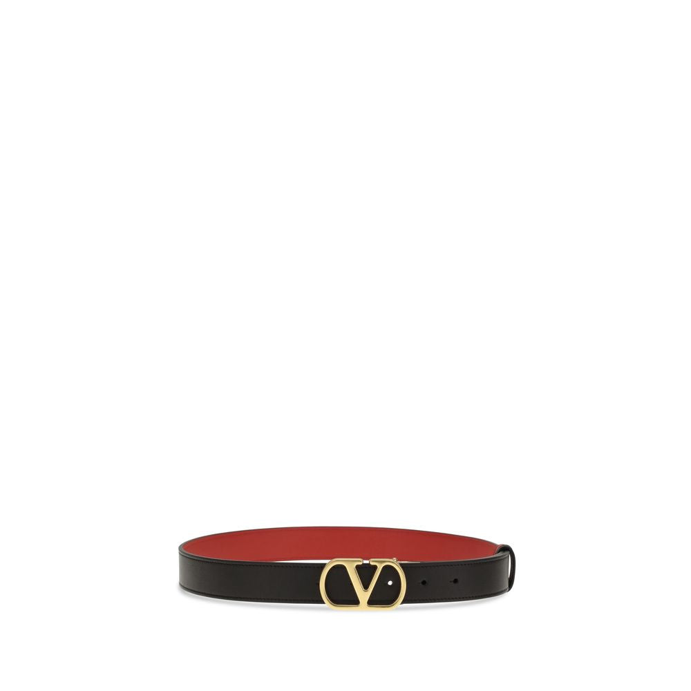 Valentino Garavani Black Calf Leather Bos Taurus Belt Valentino Garavani