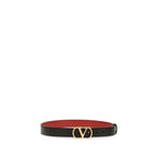 Valentino Garavani Black Calf Leather Bos Taurus Belt Valentino Garavani