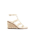 Valentino Garavani Beige Calfskin Wedge Sandals Valentino Garavani