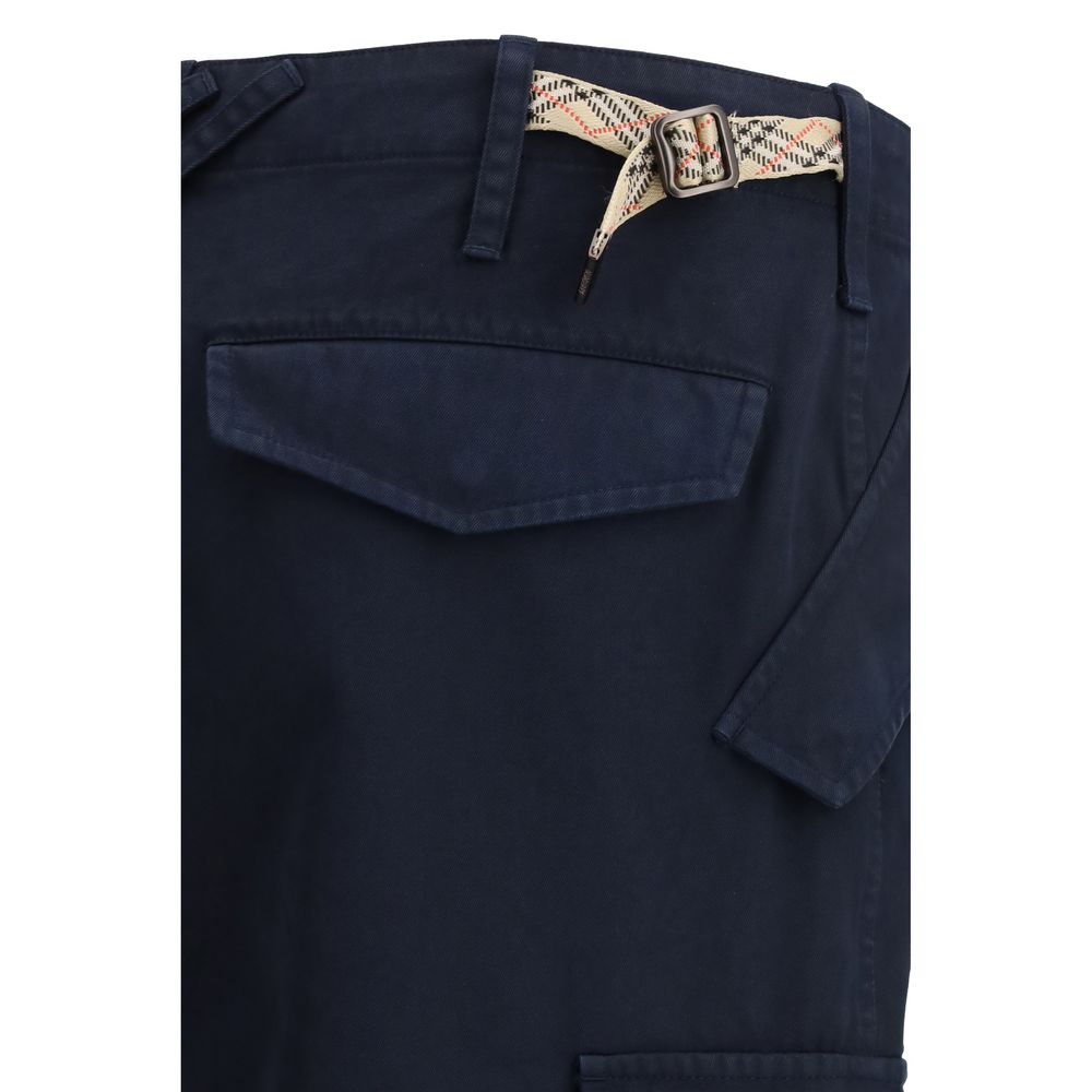 Burberry Blue Cotton Cargo Pants Burberry