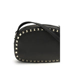 Valentino Garavani Black Calf Leather Bos Taurus Shoulder Bag Valentino Garavani