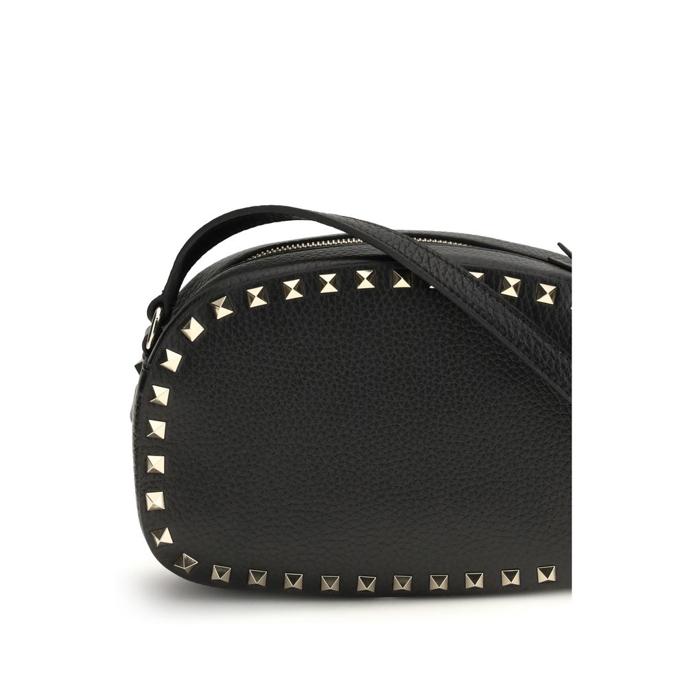 Valentino Garavani Black Calf Leather Bos Taurus Shoulder Bag Valentino Garavani
