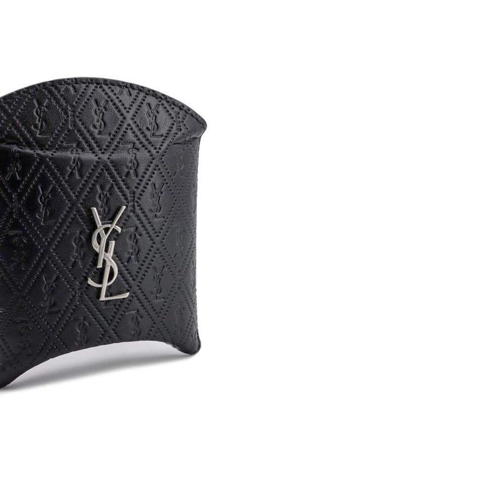 Saint Laurent Black Calfskin Airpod Holder Saint Laurent