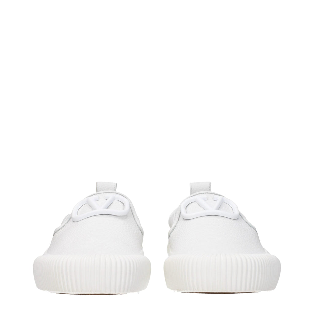 Valentino Garavani White Leather Slip-On Loafers Valentino Garavani