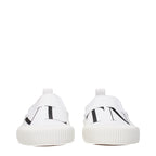 Valentino Garavani White Fabric Slip-On Loafers Valentino Garavani
