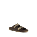 Burberry Brown Calf Leather Bos Taurus Flat Sandals Burberry