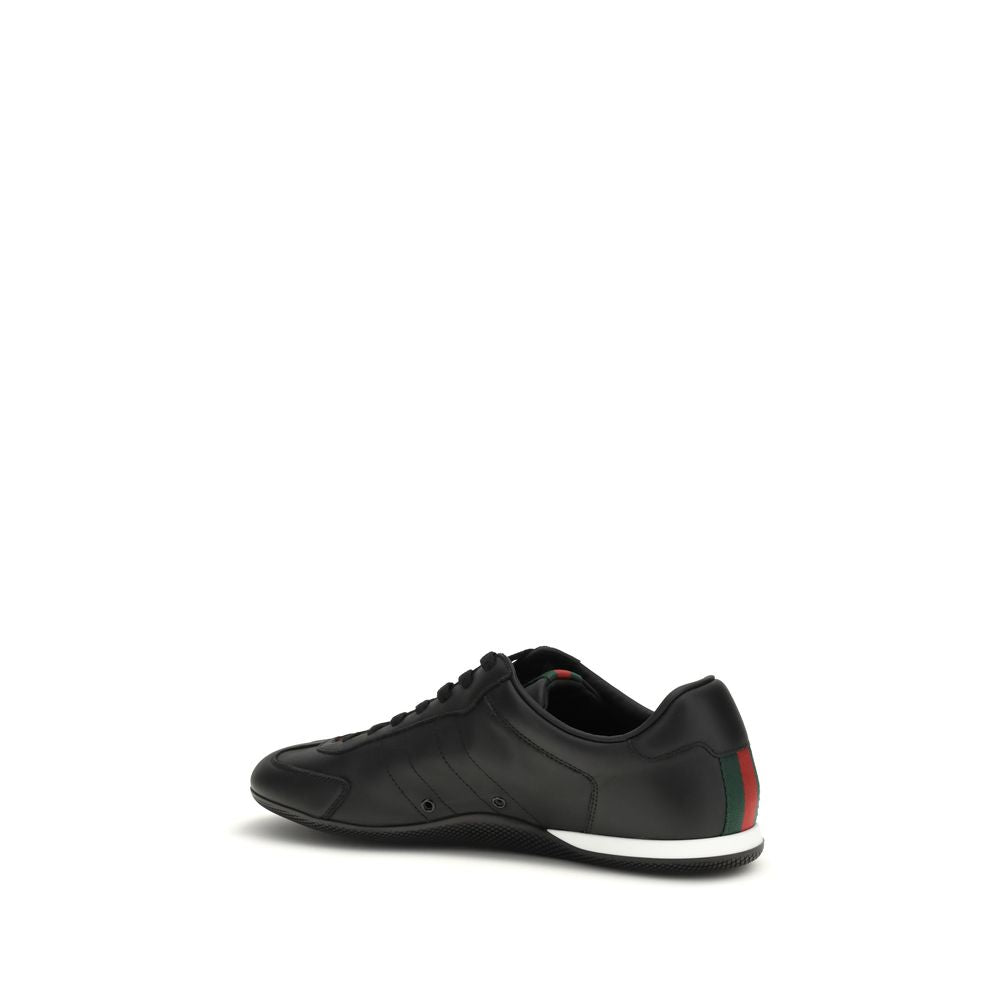 Gucci Black Calf Leather Bos Taurus Low Top Sneakers Gucci