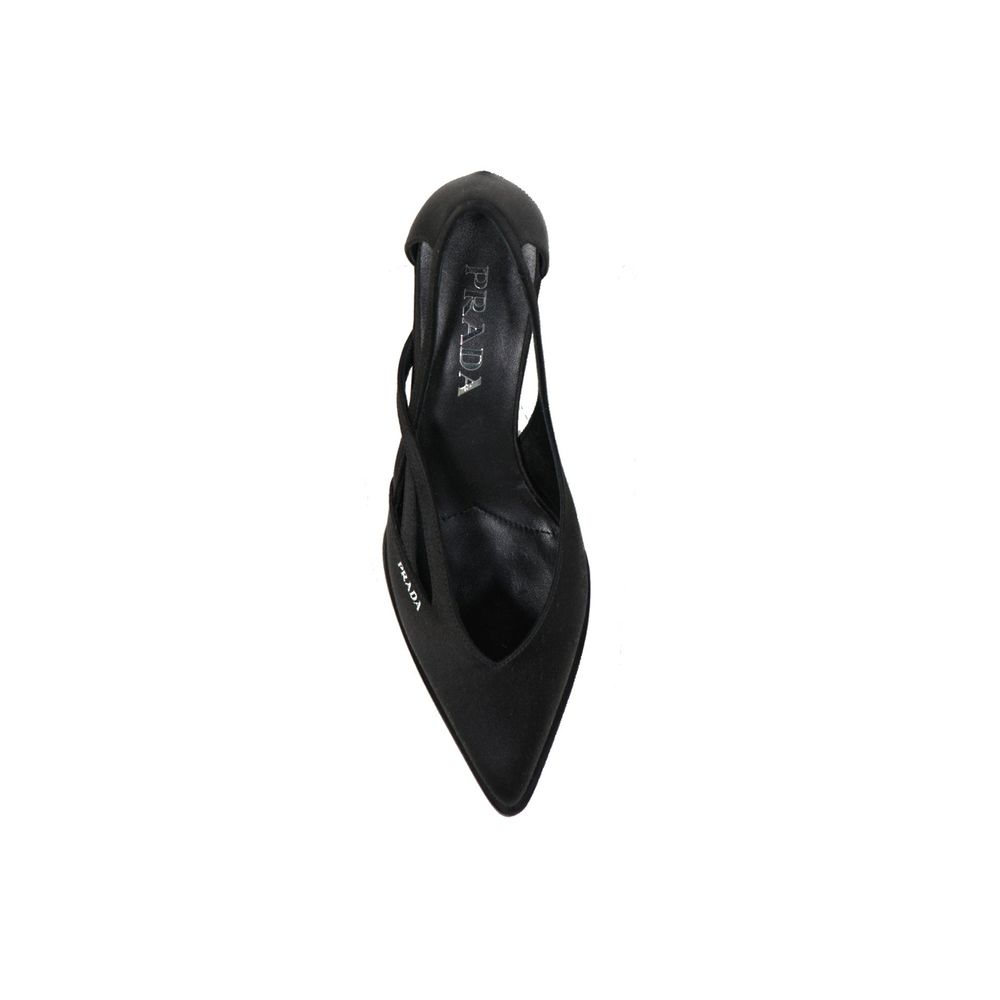Prada Black Silk Mid Heel Pumps Prada