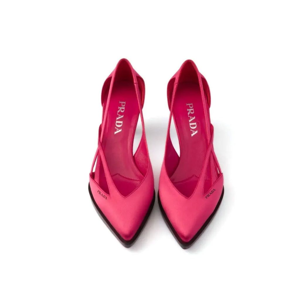 Prada Multicolor Silk Mid Heel Pumps Prada