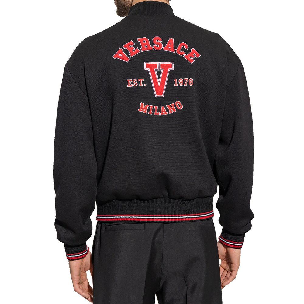 Versace Black Virgin Wool Bomber Versace