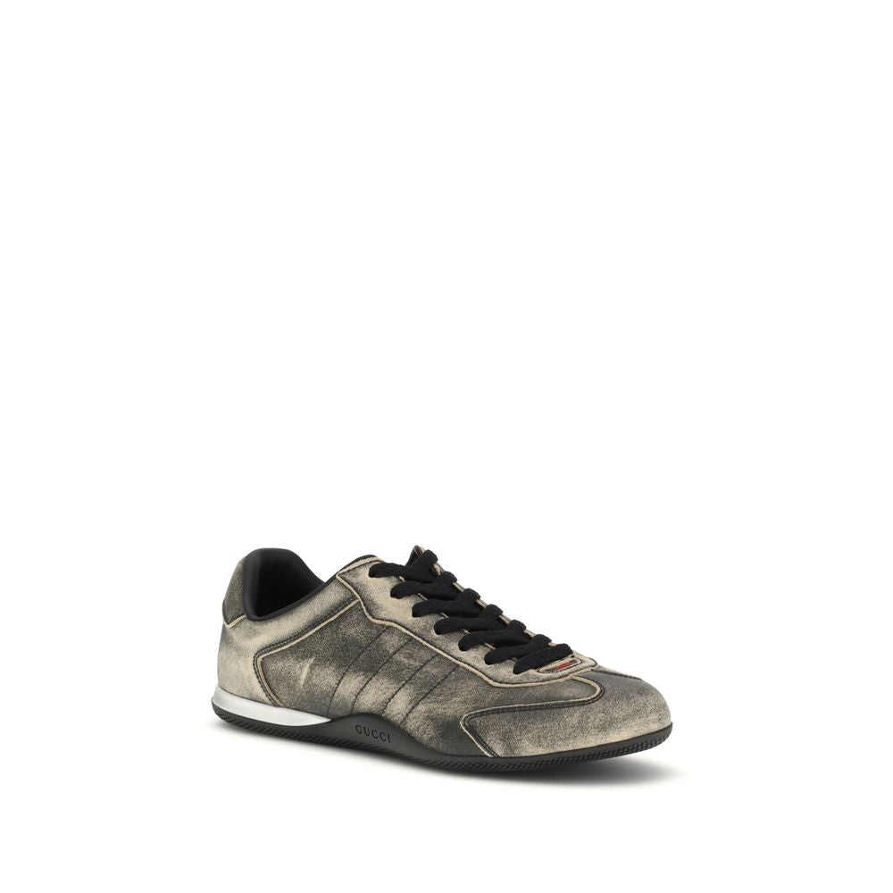 Gucci Black Calf Leather Bos Taurus Low Top Sneakers Gucci