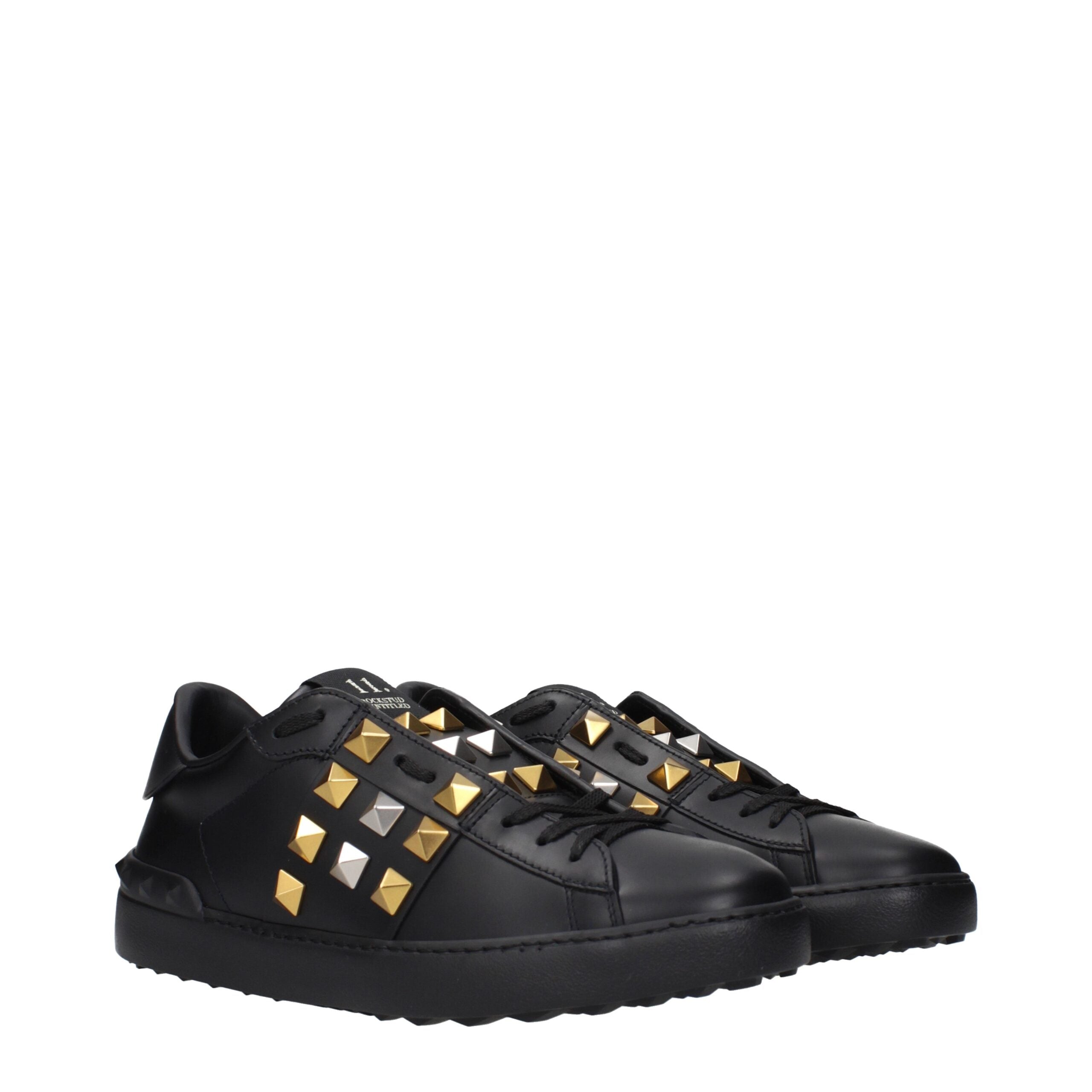 Valentino Garavani Black Leather Sneakers Valentino Garavani