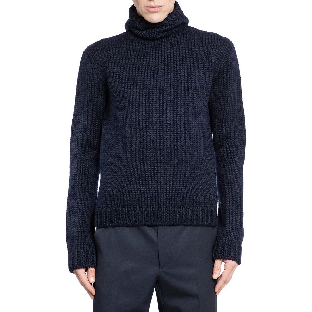 Prada Blue Wool Sweatshirt Prada