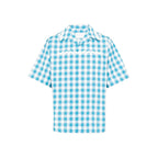 Prada Blue Cotton Pattern Shirt Prada