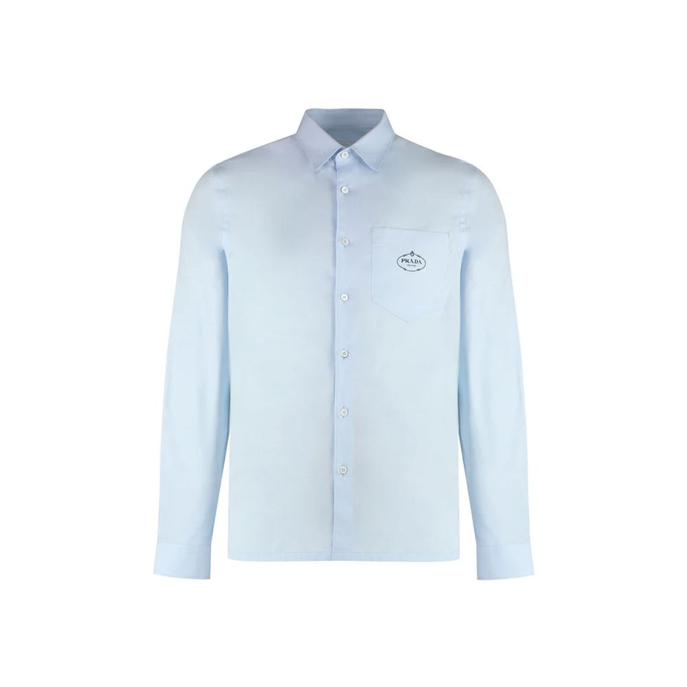 Prada Blue Cotton Dress Shirt Prada