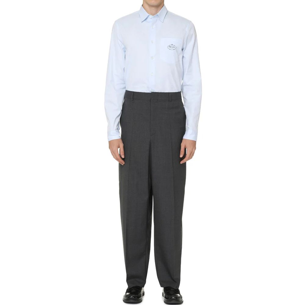 Prada Blue Cotton Dress Shirt Prada