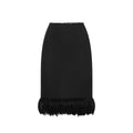 Saint Laurent Black Silk Midi Skirt Saint Laurent
