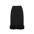 Saint Laurent Black Silk Midi Skirt Saint Laurent