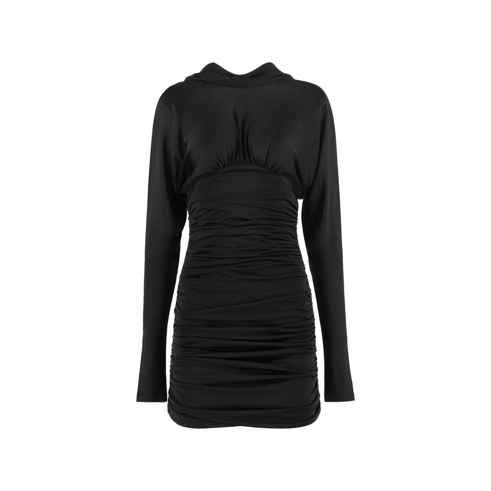 Saint Laurent Black Viscose Casual Dress Saint Laurent
